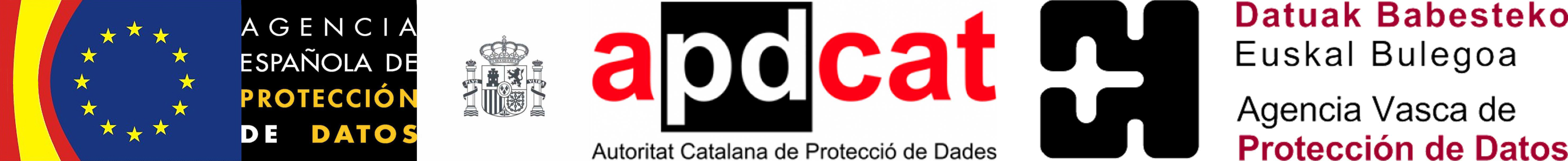 Het zakencentrum Picasso Business Center Ⓡ voldoet aan de beveiligings- en gegevensbeschermingsprotocollen van het Spaanse bureau voor gegevensbescherming, Autoritat Catalana de Protecció de Dades en Datuak Babesteko Euskal Bulegoa. Logo Spaans agentschap voor gegevensbescherming, Autoritat Catalana de Protecció de Dades en Datuak Babesteko Euskal Bulegoa